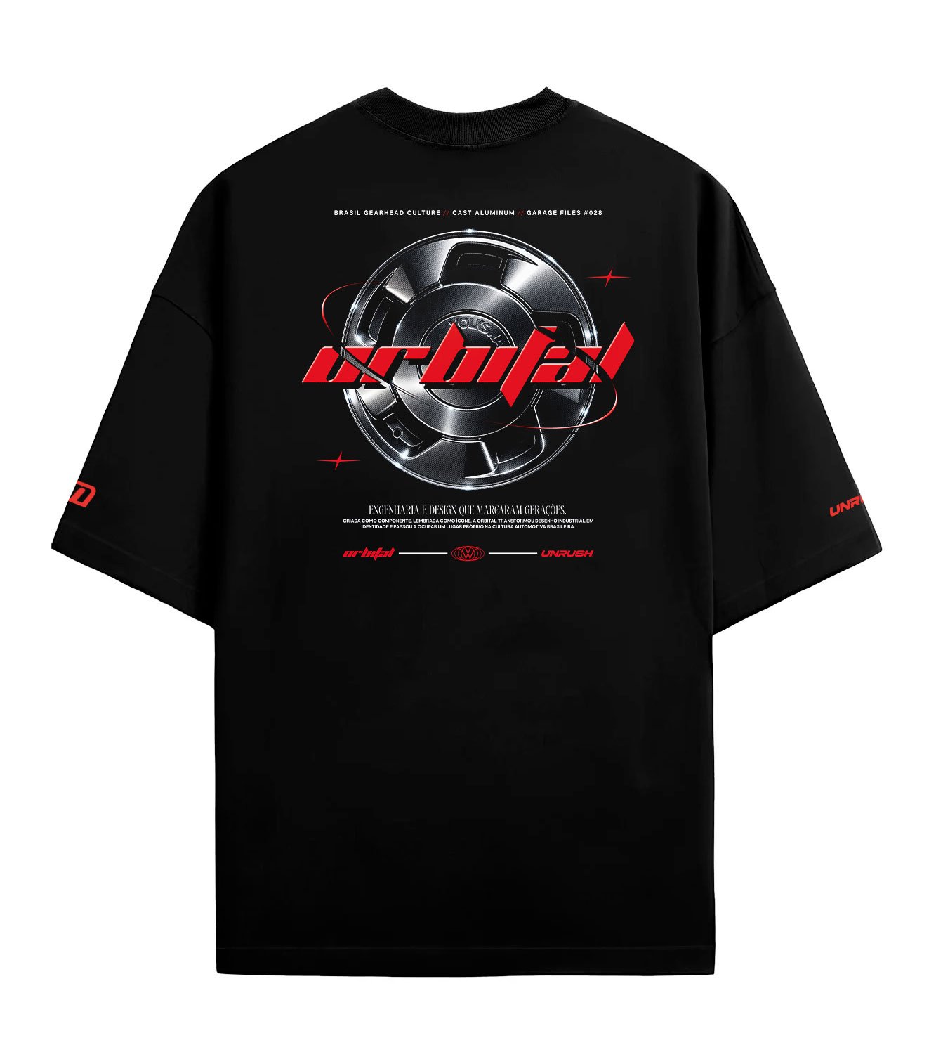 Camiseta Orbital, costas